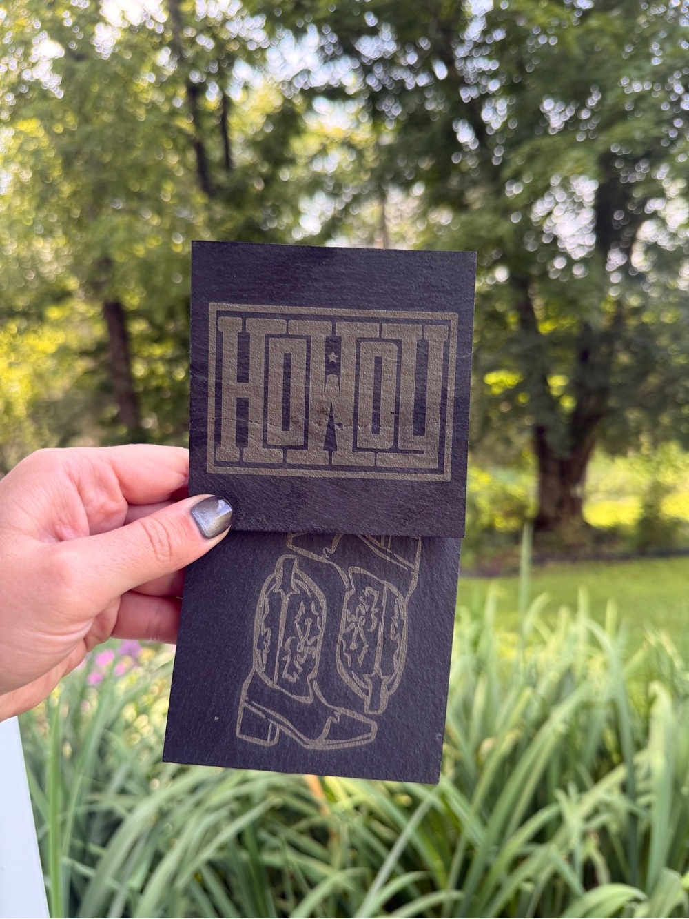 Western themed slate coasters
